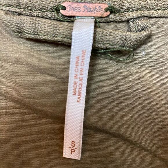 Free people oversize coat w/front pockets low cut collar one button close sz S - Picture 6 of 12